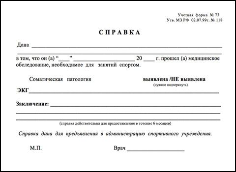 Как выглядит справка о кодировании Мой спорт